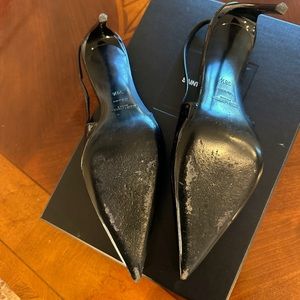 Saint Laurent Black Patent Leather Kendall 90 Slingback